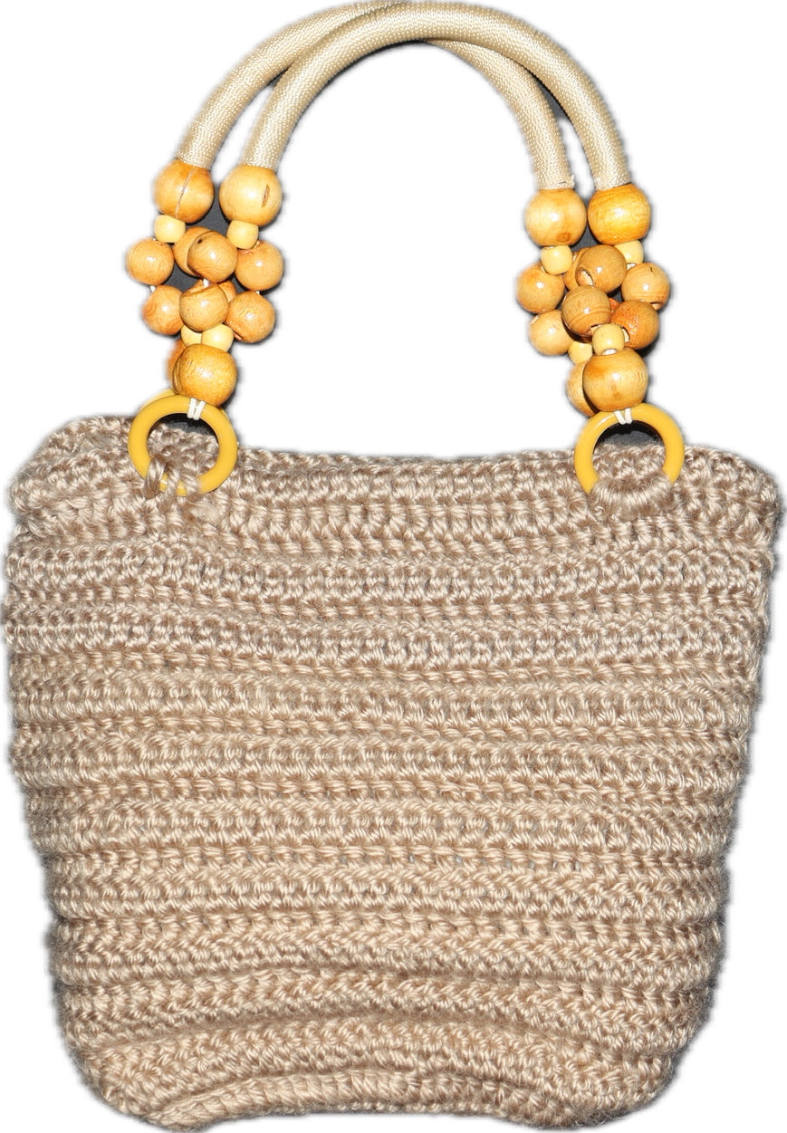 Tan Large crochet handbag