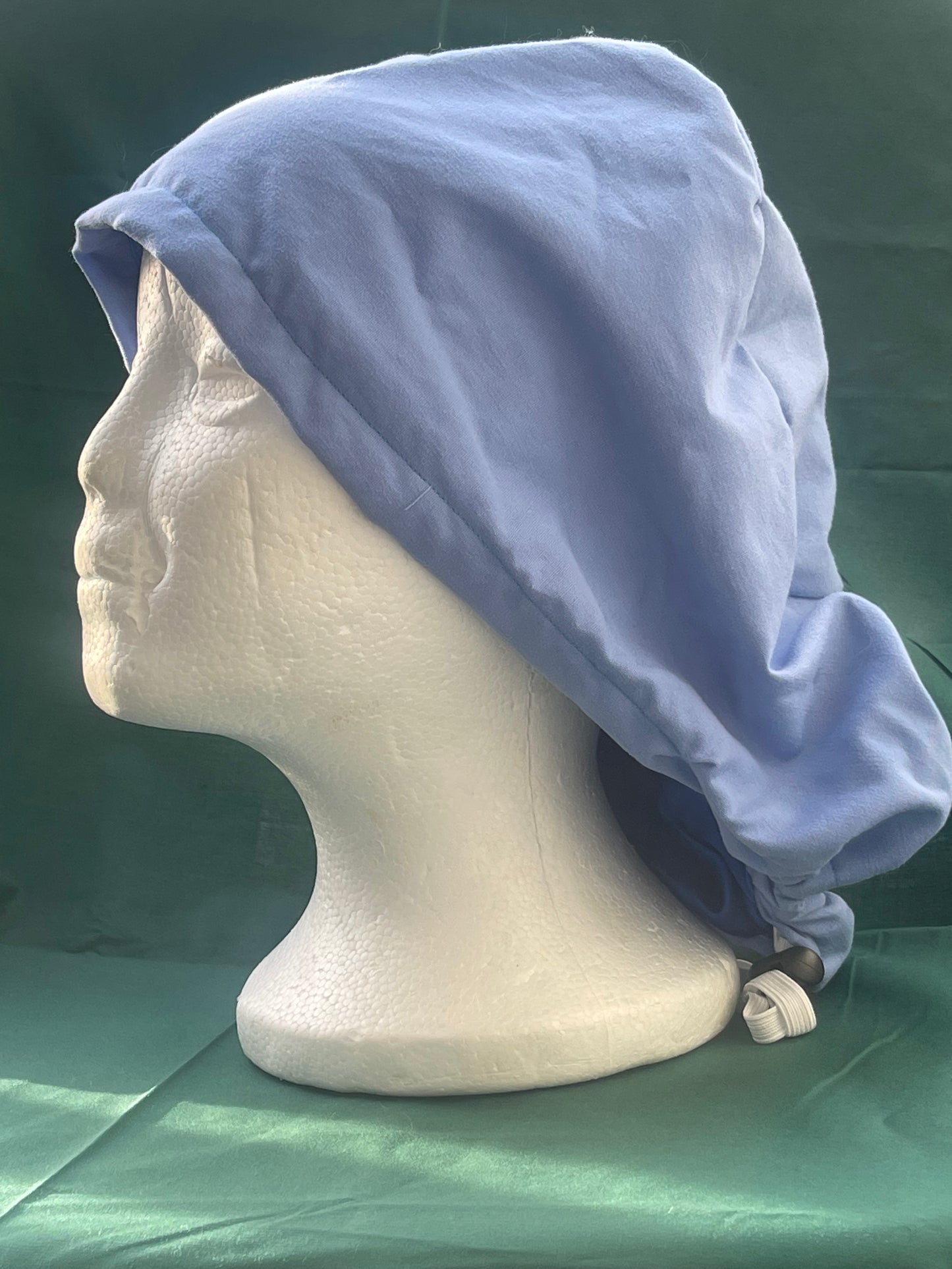 Blue Satin lined Euro Style Scrub Cap (adjustable)