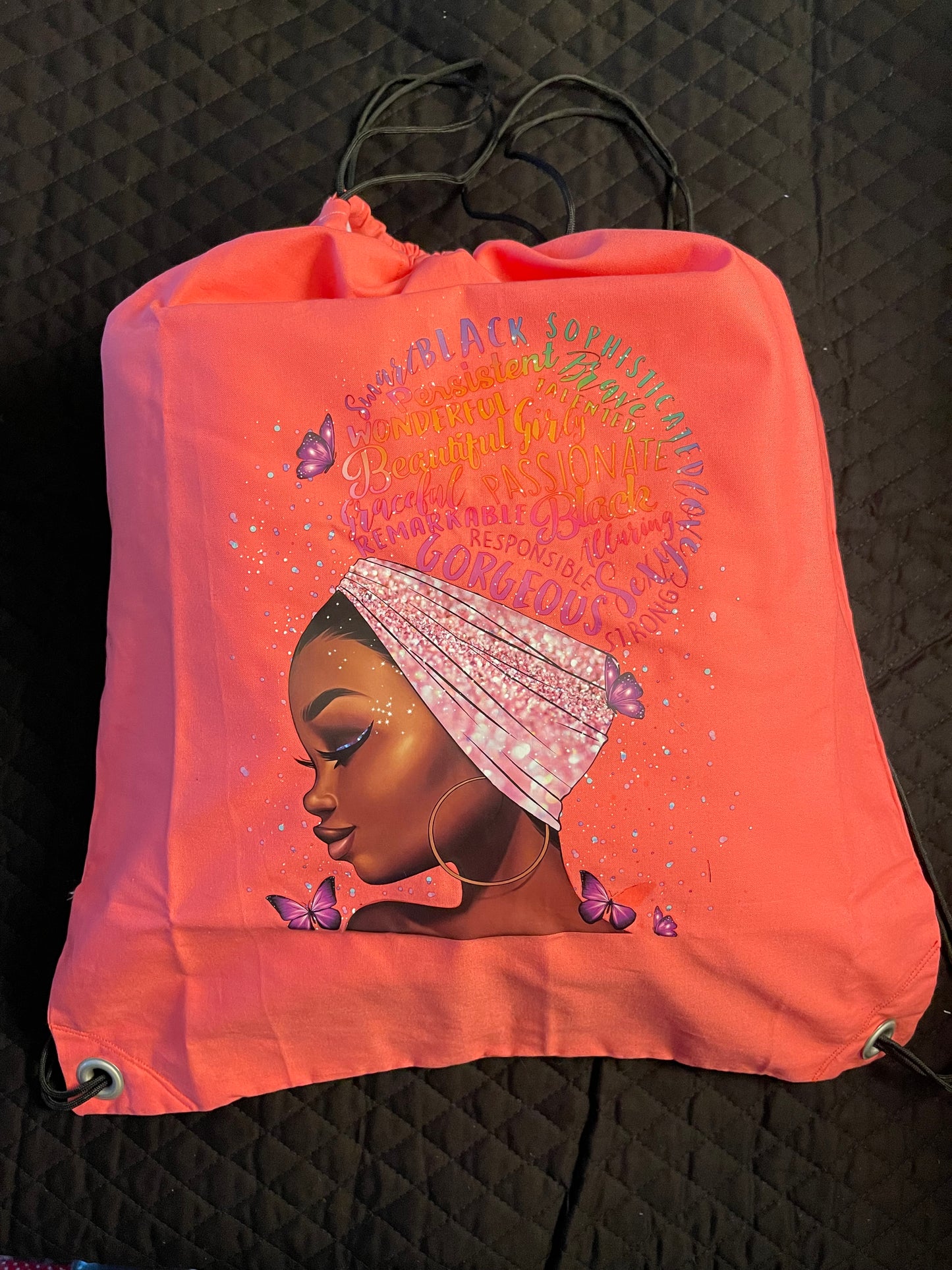 "Sophisticated Lady" extra-large drawstring bag