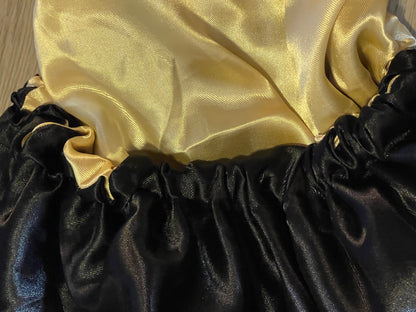 Black Satin and Beige Satin Reversible Bonnet